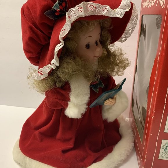 Santa’s Best Undercover Kids Animated 14” Girl 1993 Christmas Motionet Red Dress - Picture 4 of 9